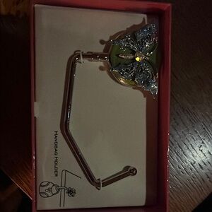 Butterfly Handbag Holder with Green and Silver Accents